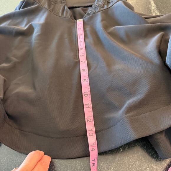 TRAC Black Lace Skater Party Dress Medium Criss Cross Back - Picture 16 of 16